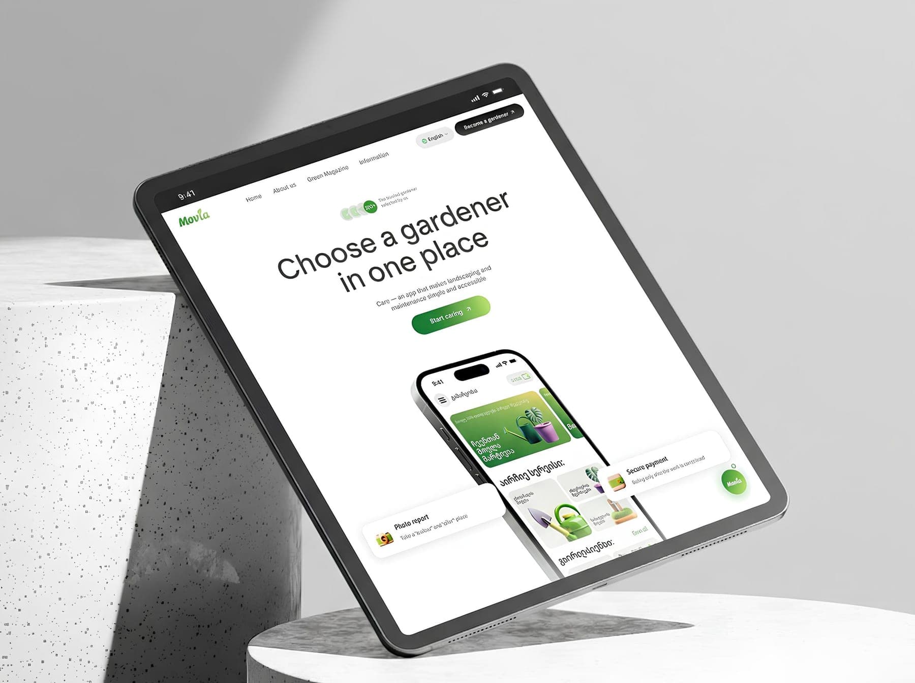 Movla — Gardening Services Product Website