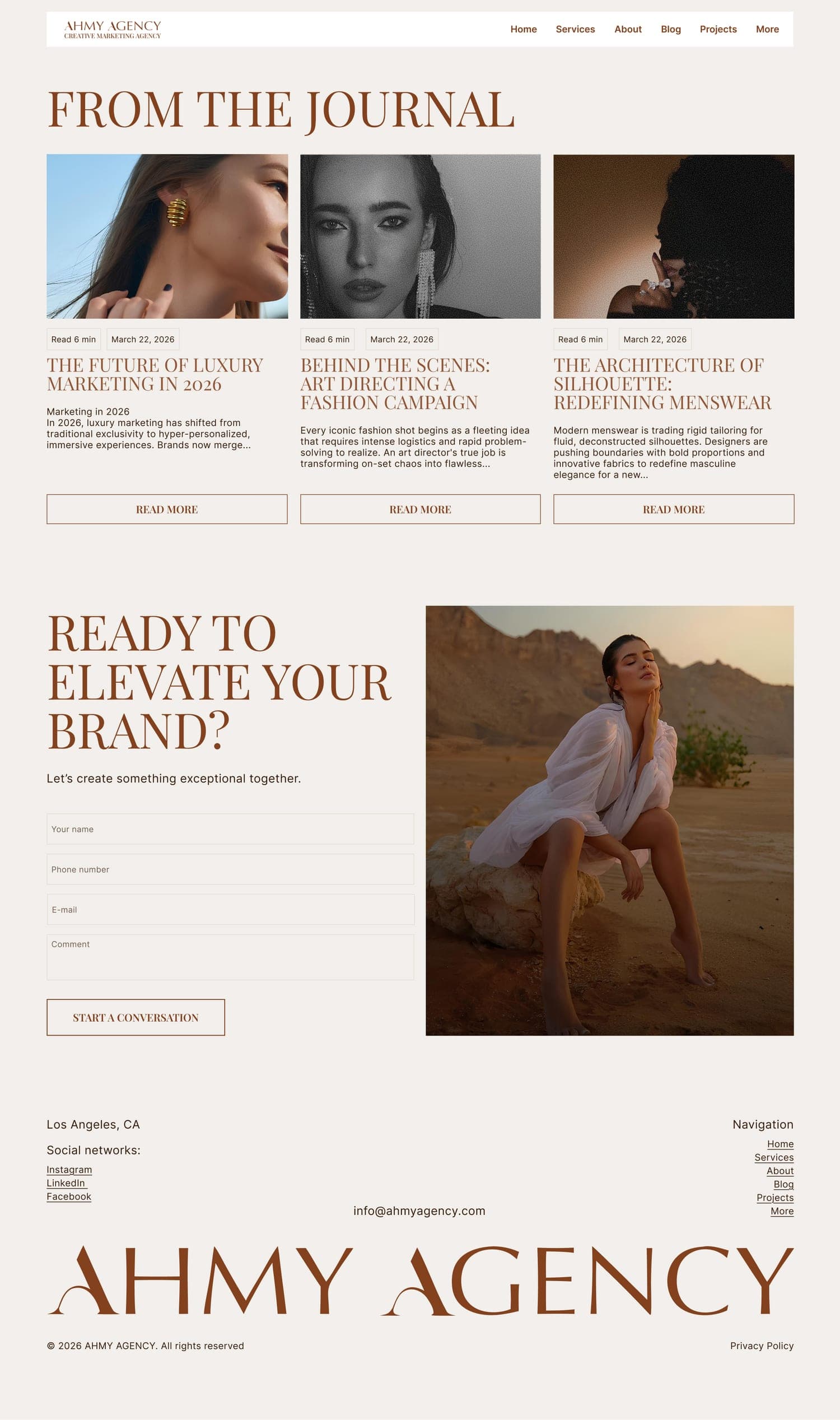 Journal and contact layout